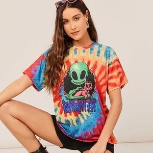 SHEIN Alien Tie-Dye shirt